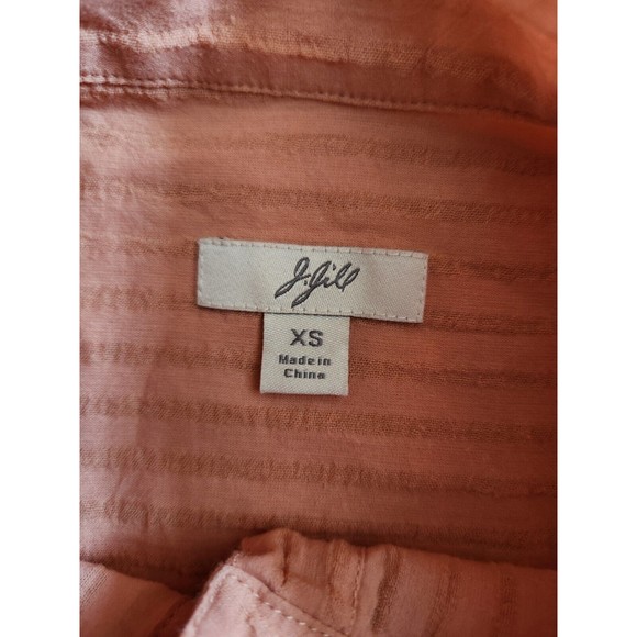 J.JILL Pink Womens Mandarin Collar Knot Buttons Long Sleeve Button Up Shirt XS - Picture 4 of 6